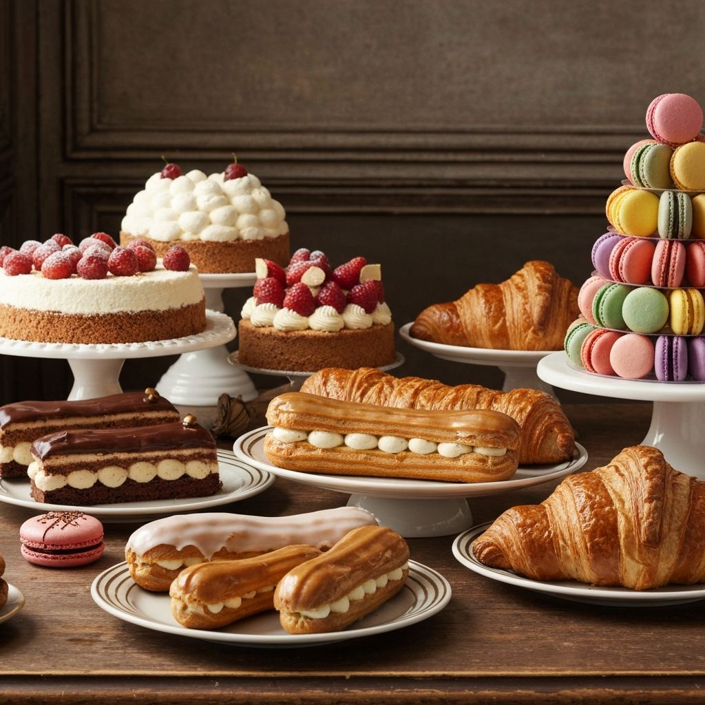 Assortiment de pâtisseries françaises élégantes
